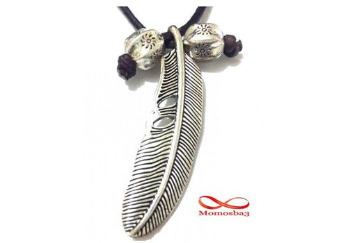 Collier MARRON Réglable Avec Pendentif Plume - Unisex au meilleur prix au Maroc