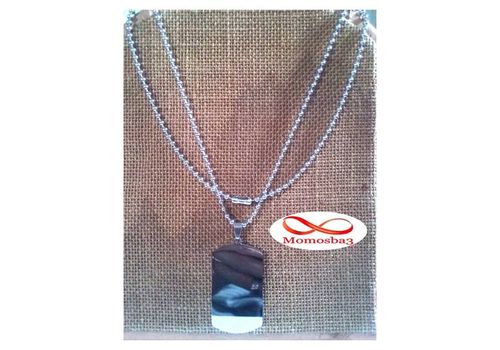 Chaine maille boule + Plaque militaire - Acier inoxydable au meilleur prix au Maroc