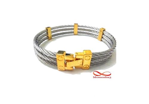 Bracelet En Acier Inoxydable Argenté + DORE au meilleur prix au Maroc