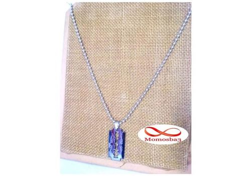 Chaine En Acier Inoxydable Avec Pendentif Rasoir Noir au meilleur prix au Maroc