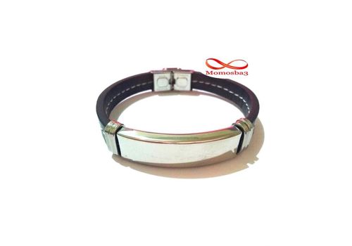 Bracelet En Acier Inoxydable + Cuir MARRON (Réglable) au meilleur prix au Maroc