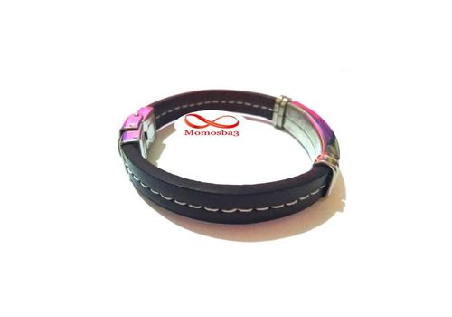 Bracelet En Acier Inoxydable + Cuir MARRON (Réglable) au meilleur prix au Maroc