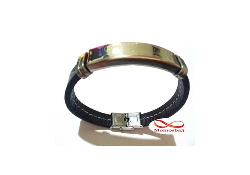 Bracelet En Acier Inoxydable + Cuir MARRON (Réglable) au meilleur prix au Maroc