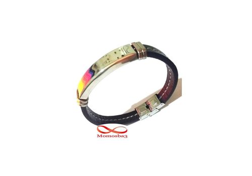 Bracelet En Acier Inoxydable + Cuir MARRON (Réglable) au meilleur prix au Maroc