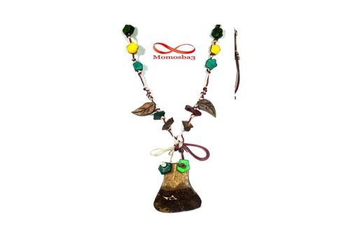 Collier Asiatique Thaï Naturel Coco (Fil Réglable) au meilleur prix au Maroc