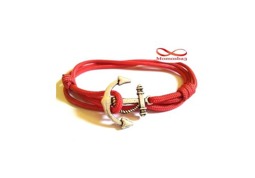 Bracelet Fil ROSE Avec Pendentif Ancre Marine Argenté Unisex (Réglable) au meilleur prix au Maroc