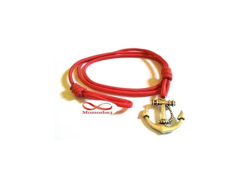 Bracelet Fil ROSE Avec Pendentif Ancre Marine Argenté Unisex (Réglable) au meilleur prix au Maroc