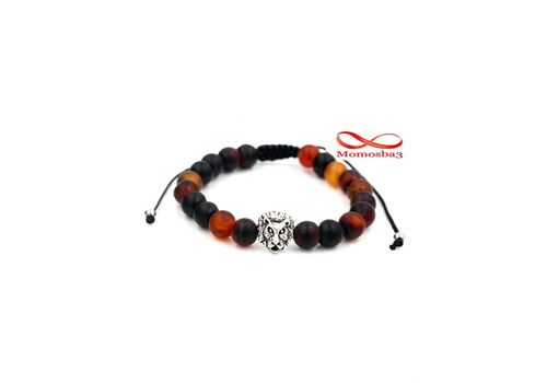 Agate Pierres Naturelle + Pendentif LION (Fil Réglable) au meilleur prix au Maroc