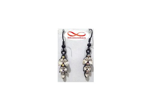 Boucles D’oreilles Noir Avec Pierres BLANC au meilleur prix au Maroc