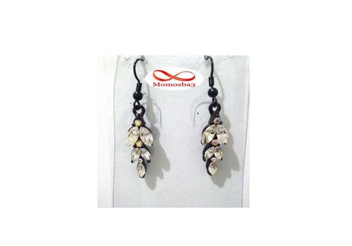 Boucles D’oreilles Noir Avec Pierres BLANC au meilleur prix au Maroc