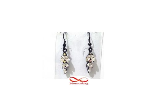 Boucles D’oreilles Noir Avec Pierres BLANC au meilleur prix au Maroc