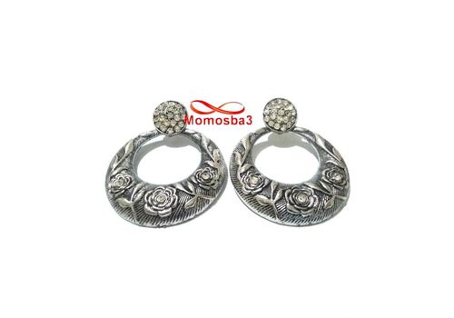 Boucles D’oreilles Argenté Avec Pierres BLANC au meilleur prix au Maroc