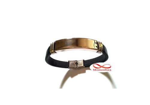 Bracelet Cuir Noir Et Acier Inoxydable (Réglable) au meilleur prix au Maroc