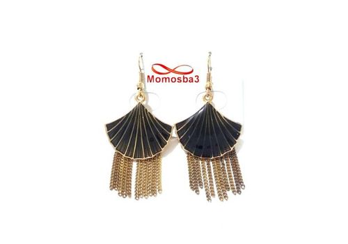 Boucles D’oreilles - DORE Et Noir a La Mode au meilleur prix au Maroc