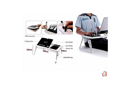Table de PC Portable Réglable avec Ventilateur de Refroidissement Intégré USB au meilleur prix au Maroc