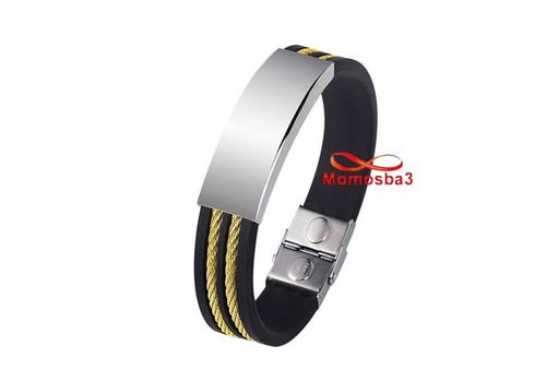 Bracelet En Acier Inoxydable Et Silicone Pour Homme (Réglable) au meilleur prix au Maroc