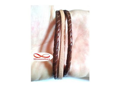 Bracelet Cuir Tressé MARRON Unisex au meilleur prix au Maroc