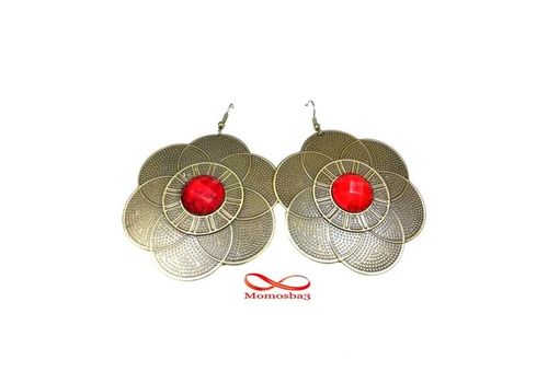 Boucles D’oreilles - BRONZE et ROUGE au meilleur prix au Maroc