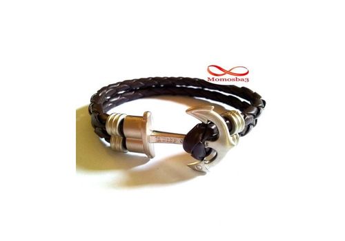 Bracelet Ancre Chaîne de Main en Cuir MARRON Unisex au meilleur prix au Maroc