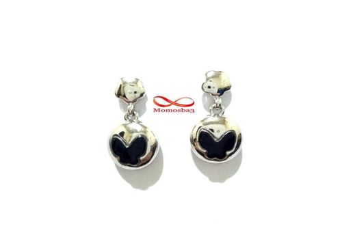 Boucles D’oreilles Argenté Pendentif Papillon Noir au meilleur prix au Maroc