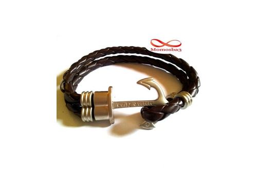Bracelet Ancre Chaîne de Main en Cuir MARRON Unisex au meilleur prix au Maroc
