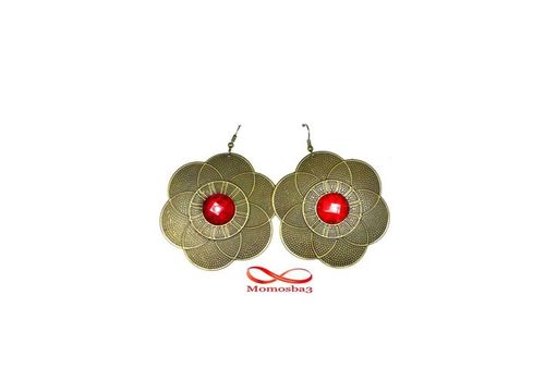 Boucles D’oreilles - BRONZE et ROUGE au meilleur prix au Maroc