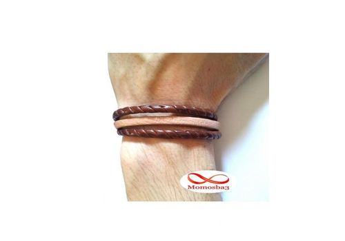 Bracelet Cuir Tressé MARRON Unisex au meilleur prix au Maroc