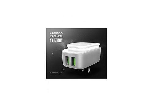 A2205 Double USB Chargeur Mural Avec LED Lumière Pour Universal au meilleur prix au Maroc