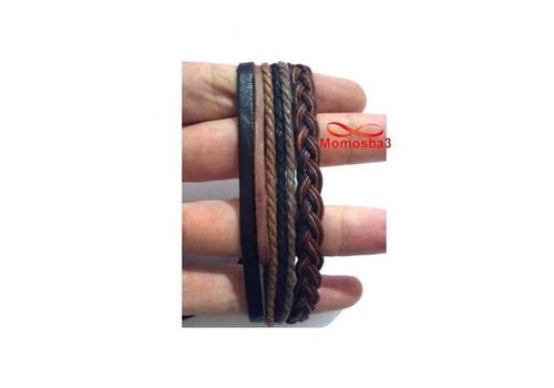 Bracelet Torsadé Cuir Et Fil Ajustable Unisex au meilleur prix au Maroc