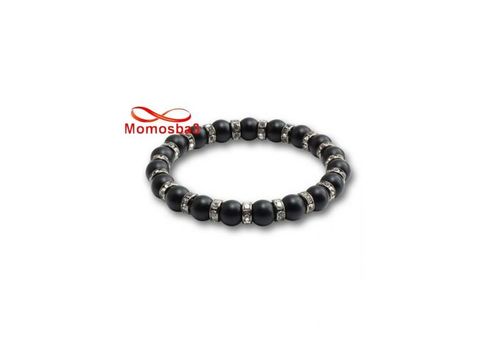 Agate Pierre Naturelle Noir + Cristal BLANC - Unisex au meilleur prix au Maroc