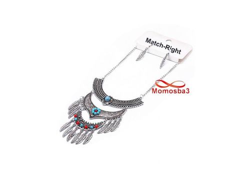 Bijoux Ensemble Collier + Boucle D'oreille Plume Pour Femme au meilleur prix au Maroc