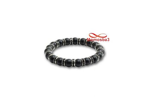 Agate Pierre Naturelle Noir + Cristal Noir - Unisex au meilleur prix au Maroc