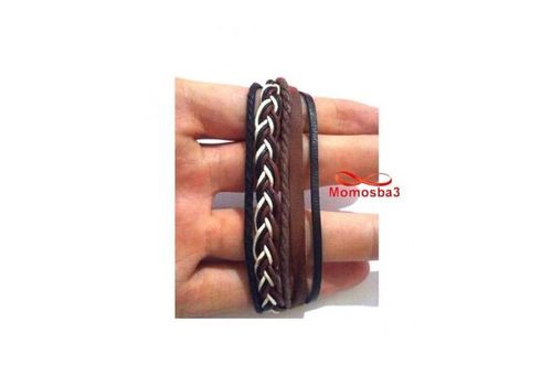 Bracelet Torsadé Cuir Et Fil Réglable Unisex au meilleur prix au Maroc