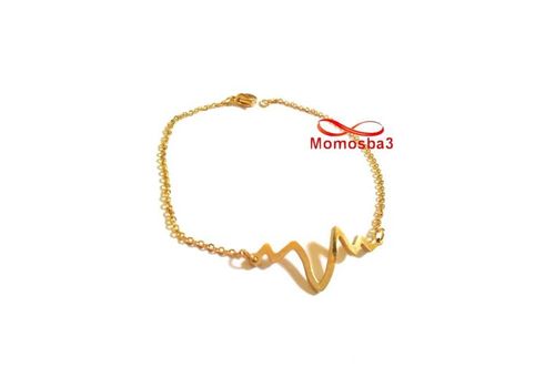 Bracelet Hearbeat En Acier Inoxydable DORE Pour Femmes au meilleur prix au Maroc