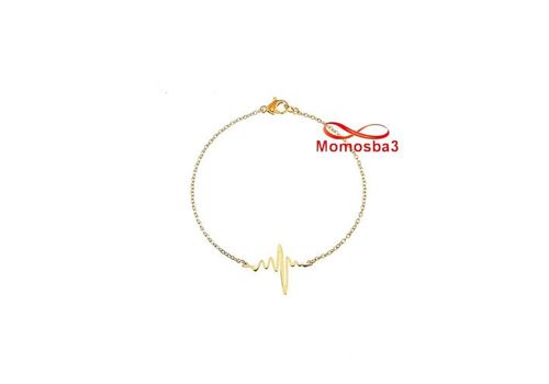 Bracelet Hearbeat En Acier Inoxydable DORE Pour Femmes au meilleur prix au Maroc