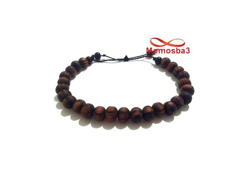 Agate Bois MARRON Cordon Réglable - Unisex au meilleur prix au Maroc