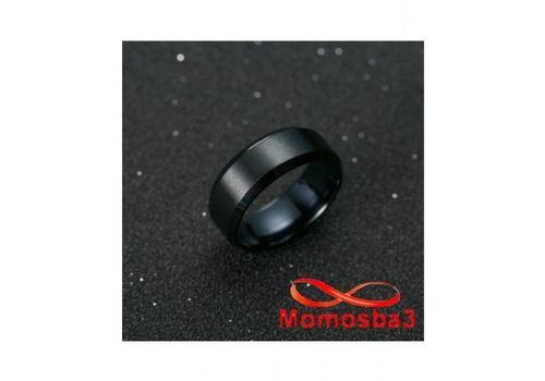 Bague En Acier Inoxydable Noir Taille (9) - Unisex au meilleur prix au Maroc