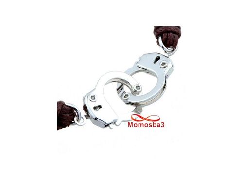 Bracelet Fils MARRON Réglable Avec Pendentif Menotte Argenté Unisex au meilleur prix au Maroc