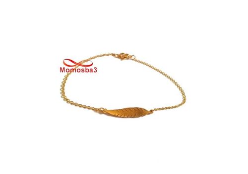 Bracelet Plume En Acier Inoxydable DORE Pour Femmes au meilleur prix au Maroc