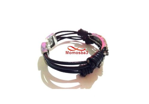 Bracelet Cuir Noir - Unisex au meilleur prix au Maroc