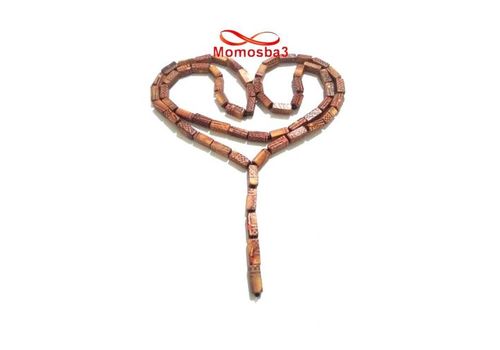 Collier Agate Bois MARRON + Perle Noir au meilleur prix au Maroc