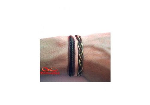 Bracelet Torsadé Cuir Et Fil Réglable  Unisex au meilleur prix au Maroc