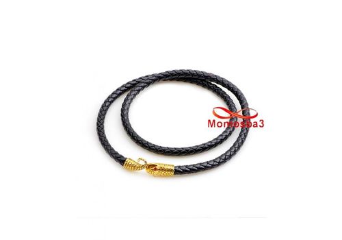 Bracelet Snak Unisex En Cuir Noir Fermoir Snak DORE au meilleur prix au Maroc