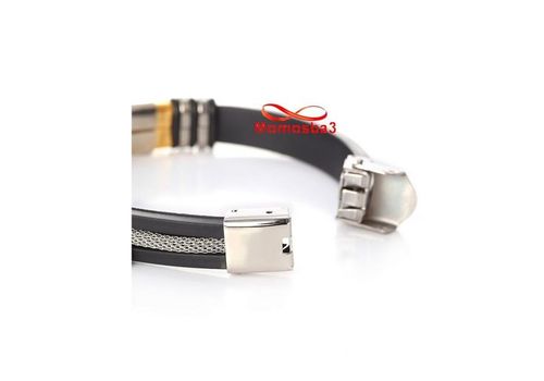 Bracelet Pour Homme Avec Silicon Et Acier Inoxydable Ajustable - Noir/Argenté/DORE au meilleur prix au Maroc