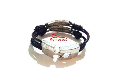 Bracelet Cuir Noir - Unisex au meilleur prix au Maroc
