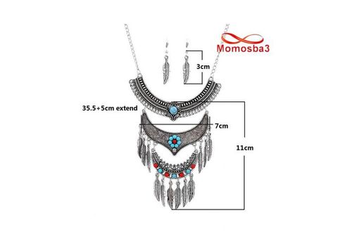 Bijoux Ensemble Collier + Boucle D'oreille Plume Pour Femme au meilleur prix au Maroc