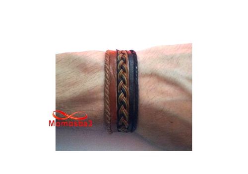 Bracelet Torsadé Cuir Et Fil Réglable - Unisex au meilleur prix au Maroc