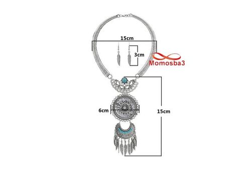 Bijoux Ensemble Collier + Boucle D'oreille Plume Pour Femme au meilleur prix au Maroc