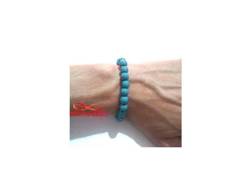 Agate Pierre Naturelle Turquoise + Noir  (Unisex) au meilleur prix au Maroc