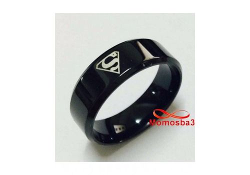 Bague SUPERMAN En Acier Inoxydable Noir - Unisex au meilleur prix au Maroc
